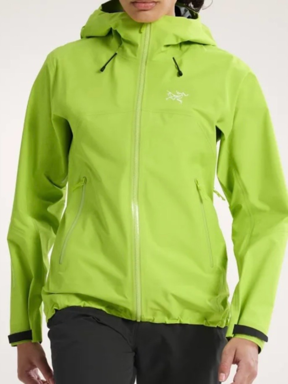Arc'teryx Beta SL Jacket Women's Size S Lime Green Gore-Tex Helmet Storm Hood
